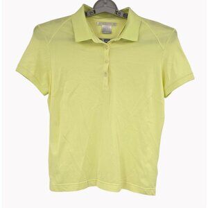 Nike Golf Womens M Yellow Fit Dry Polo Shirt Lightweight Athletic Top